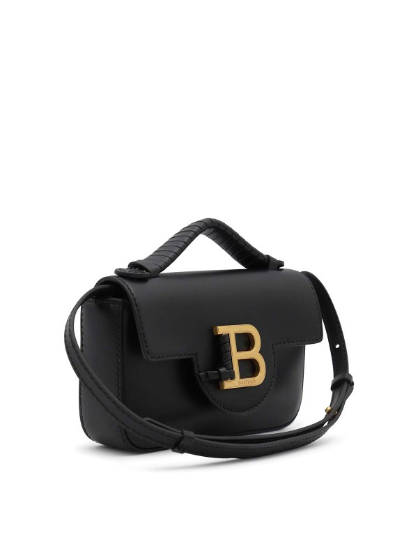 Balmain: cross body bags online - Black Leather Shoulder Bag