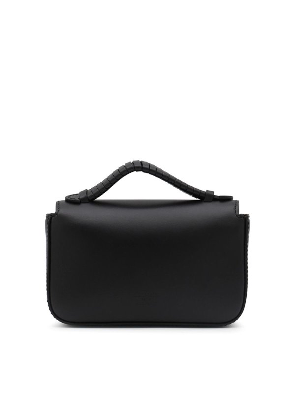 The Best Shops Balmain: cross body bags - Black Leather Shoulder Bag