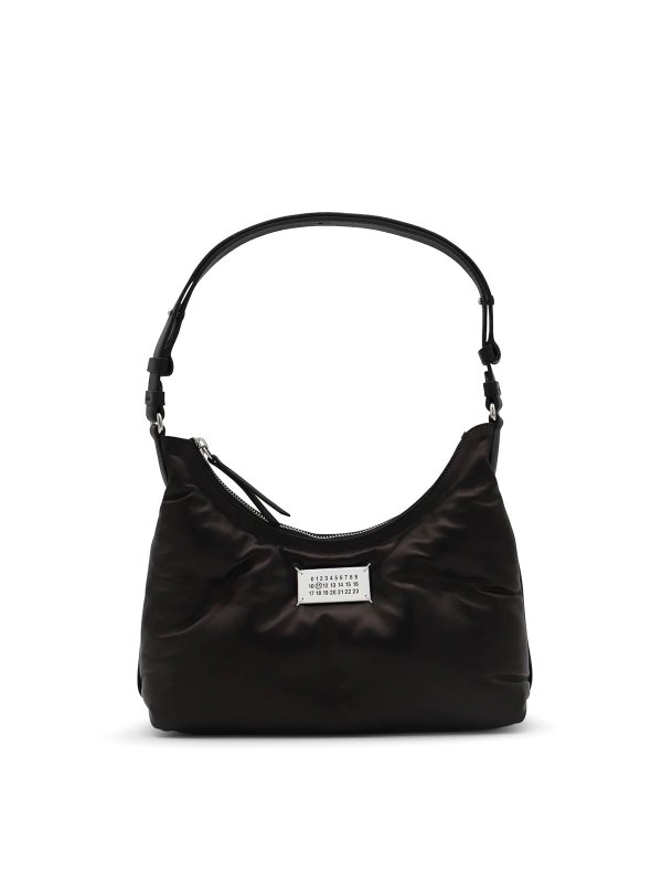 Maison Margiela: borse a tracolla - Borsa hobo Glam Slam in pelle nera