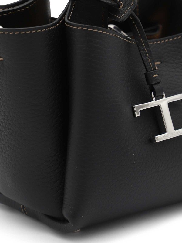 Black Leather Totes shop online: TOD