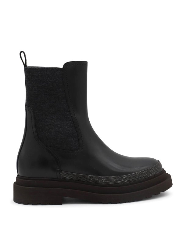 BRUNELLO CUCINELLI: boots - Black Leather Boots