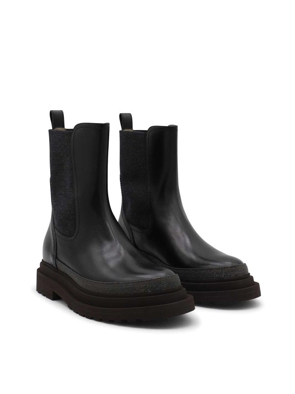 BRUNELLO CUCINELLI: boots online - Black Leather Boots