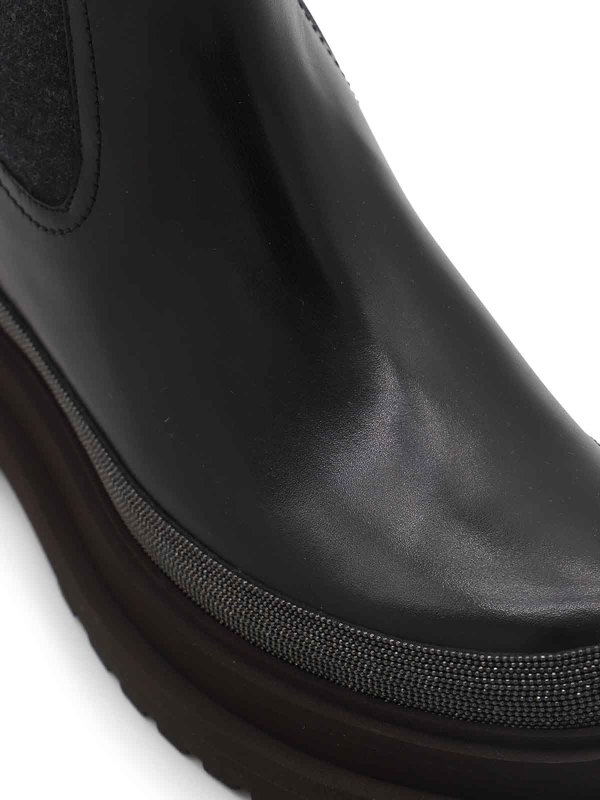 Black Leather Boots shop online: BRUNELLO CUCINELLI