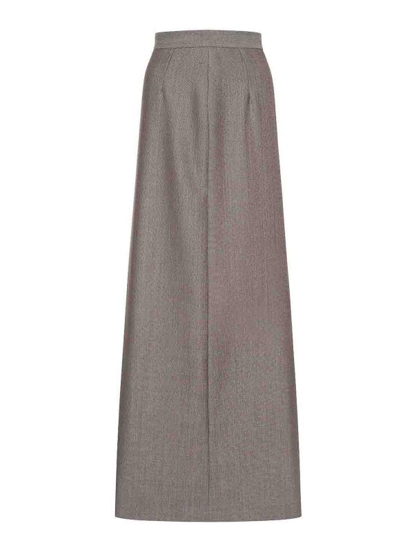 Alberta Ferretti Jupe Longue Noir Gris Clair 010666271555