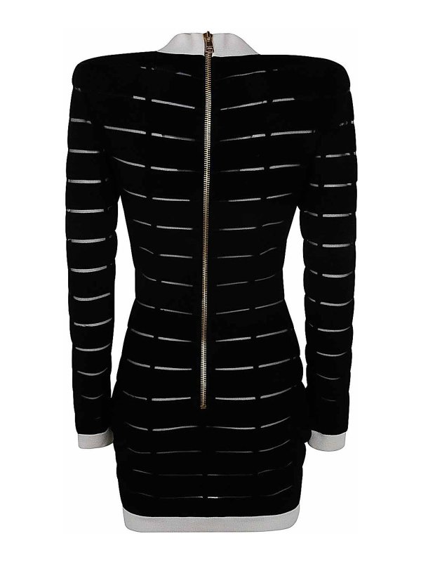 Balmain: abiti corti online - Vestito  corto in maglia con bottoni