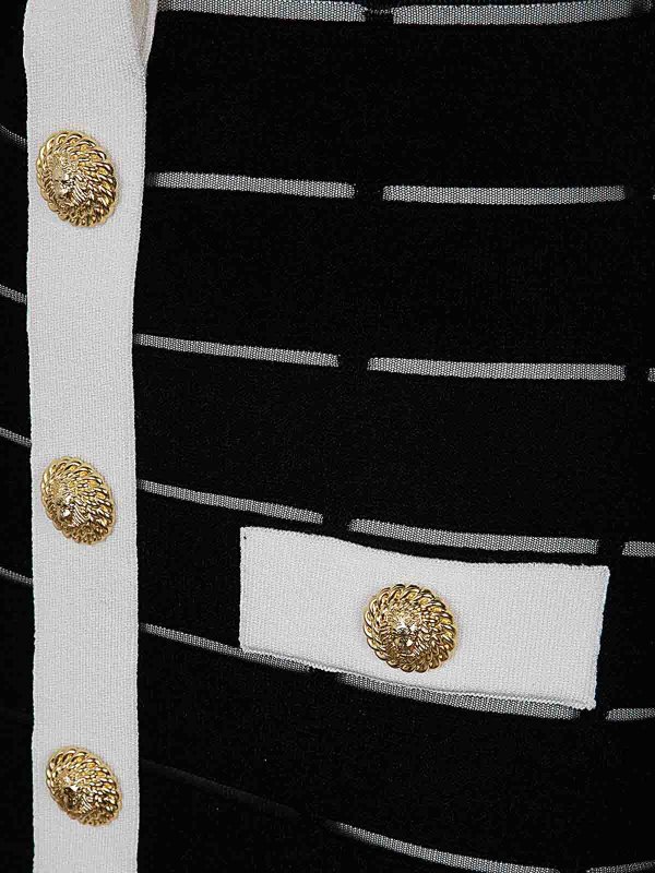 The Best Shops Balmain: abiti corti - Vestito  corto in maglia con bottoni