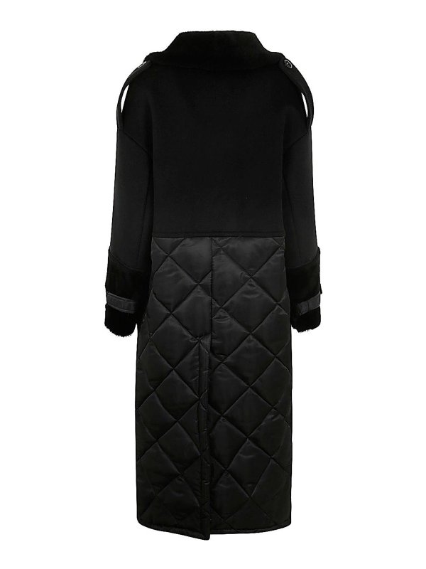 Blancha: Fur & Shearling Coats online - Wool Fabric Nylon Fabric And Shearling Coat