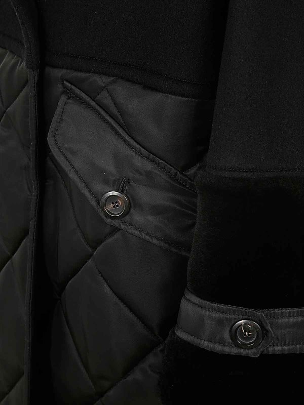 The Best Shops Blancha: Fur & Shearling Coats - Wool Fabric Nylon Fabric And Shearling Coat