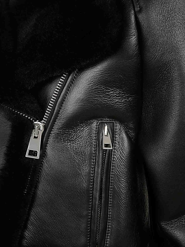 The Best Shops Blancha: leather jacket - Shearling Jacket