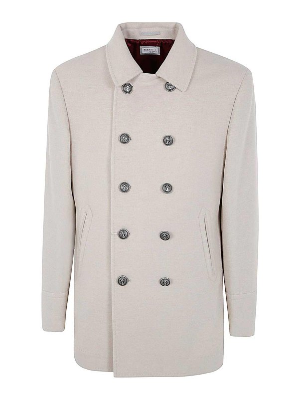 BRUNELLO CUCINELLI: short coats - Double Brasted Coat