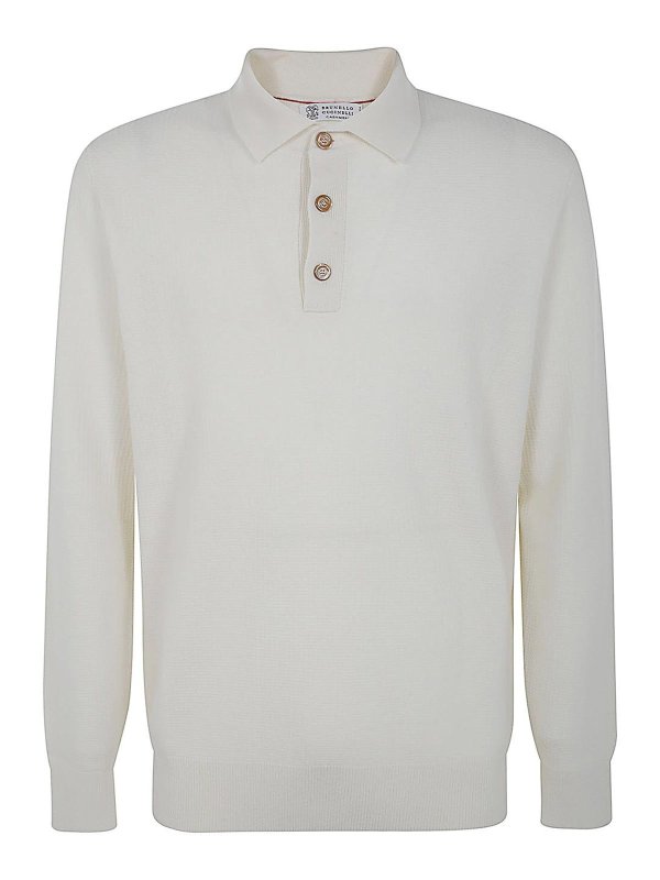 BRUNELLO CUCINELLI: polo shirts - Long Sleeves Polo With Bottoms