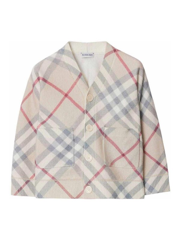 BURBERRY: cardigans - Wool cardigan