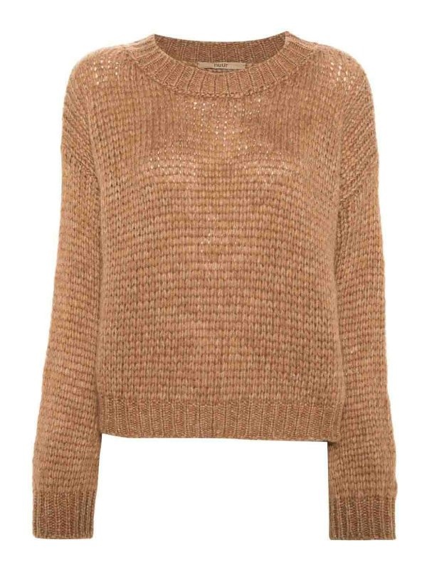 クルーネック - ブラウン shop online: NUUR