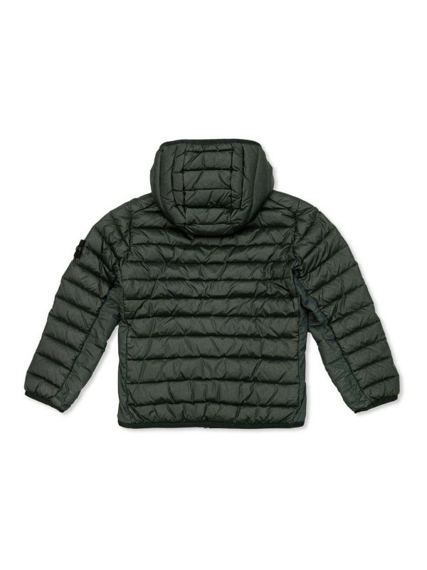 Green Puffer Jacket shop online: Stone Island Junior