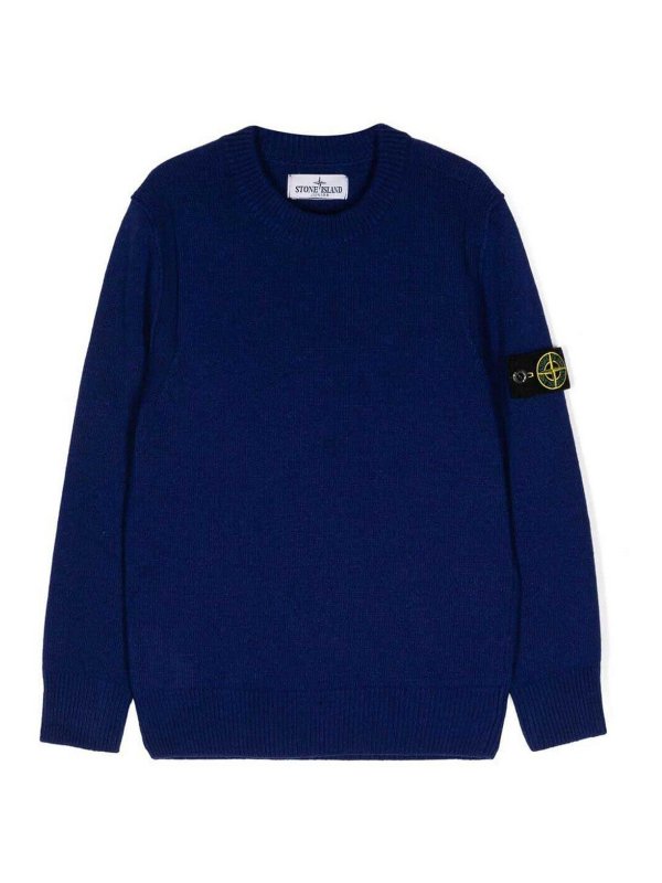 Stone Island Junior: Pull col rond - Pull Col Rond - Bleu