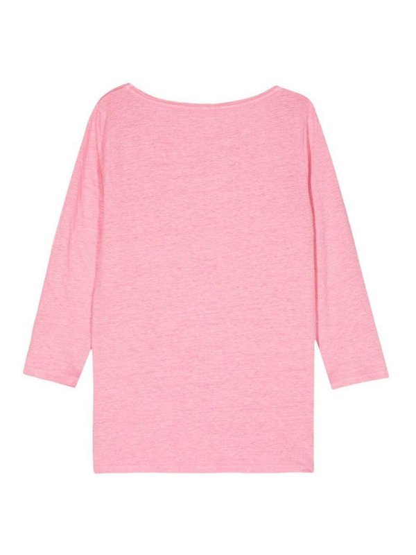 Majestic Filatures: t-shirts online - 3/4 Sleeves Boat Neck T-Shirt