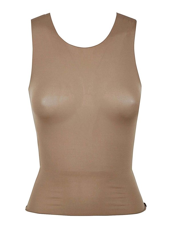 MM6 MAISON MARGIELA: トップス＆タンクトップ - トップ/タンクトップ - ブラウン