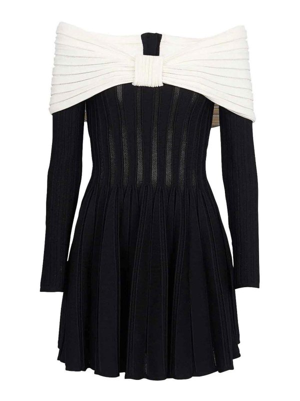 Balmain: abiti corti - Vestito  svasato corto