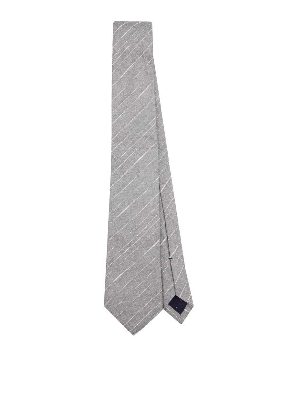 PAUL SMITH: Corbatas y pajaritas - Corbata - Plata
