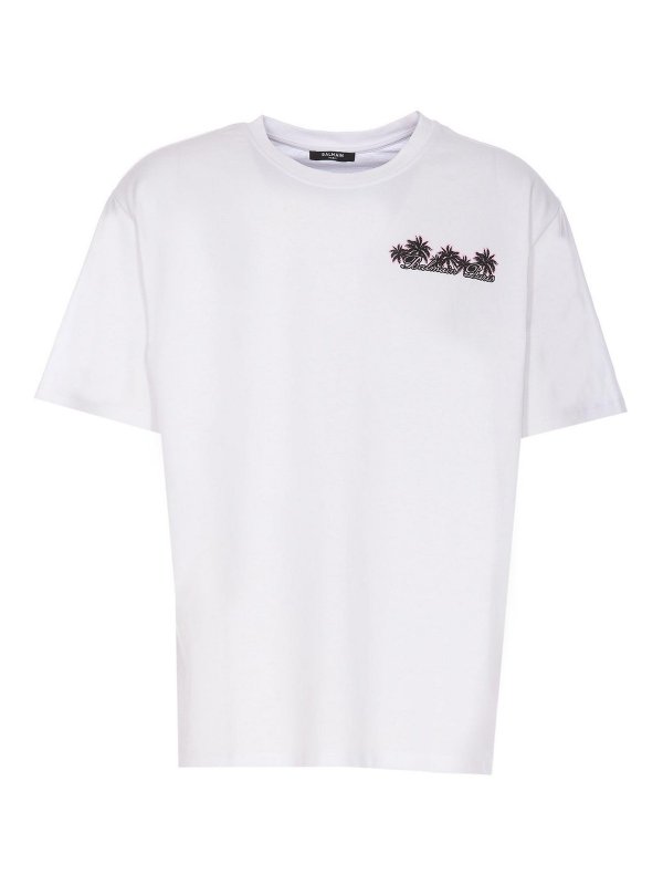 Balmain: T-shirts - T-Shirt - Weiß