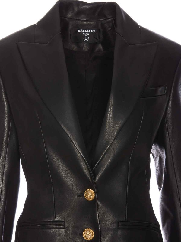 2-Button  Leather Blazer shop online: Balmain