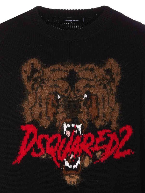 Rundhalspullover - Schwarz shop online: DSQUARED2