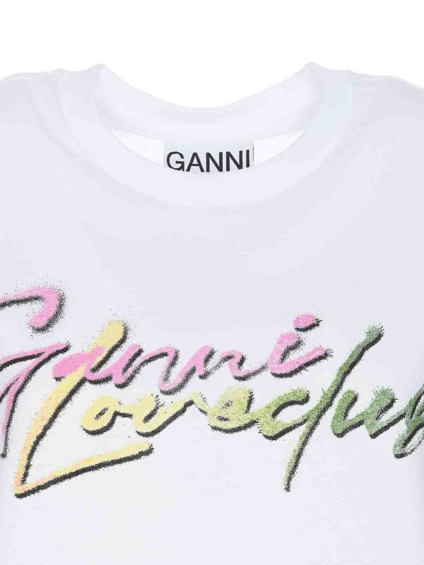 Basic Jersey Multi Love Relaxed T-Shirt shop online: GANNI