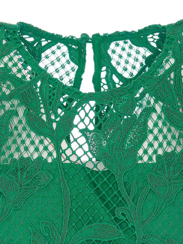 ショートドレス - 緑 shop online: Self Portrait