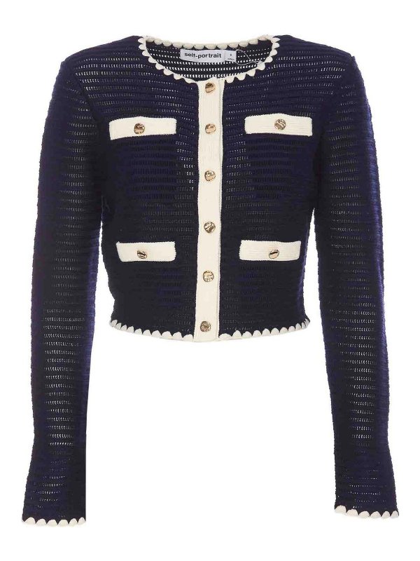 Self Portrait: Cardigans - Cardigan - Bleu