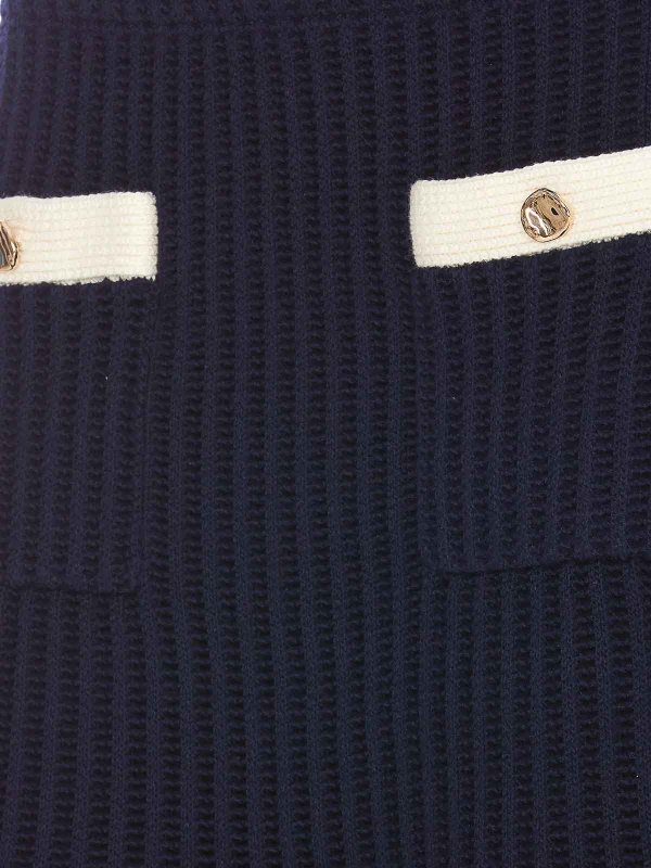 The Best Shops Self Portrait: Jupes midi et au genou - Jupe Midi - Bleu