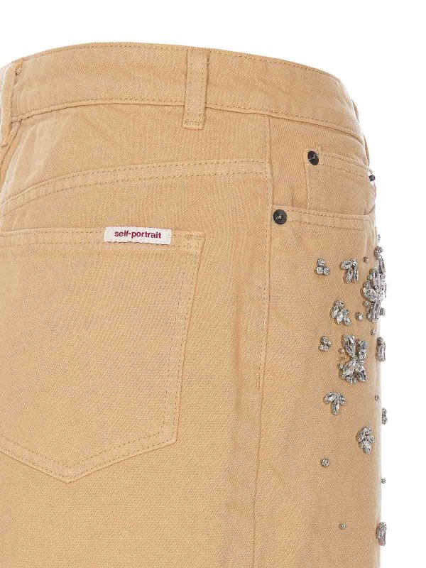 The Best Shops Self Portrait: Knielange und Midi Röcke - Midirock - Beige