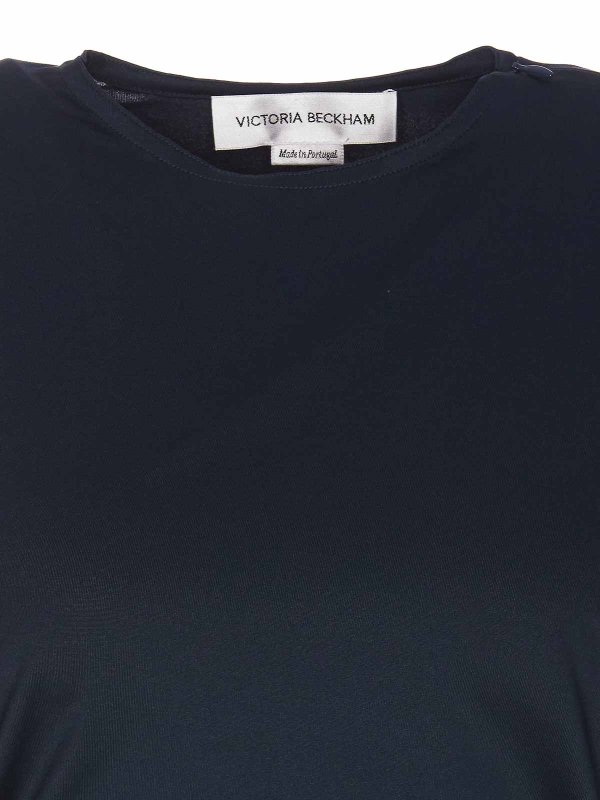 膝丈ドレス - ブルー shop online: VICTORIA BECKHAM