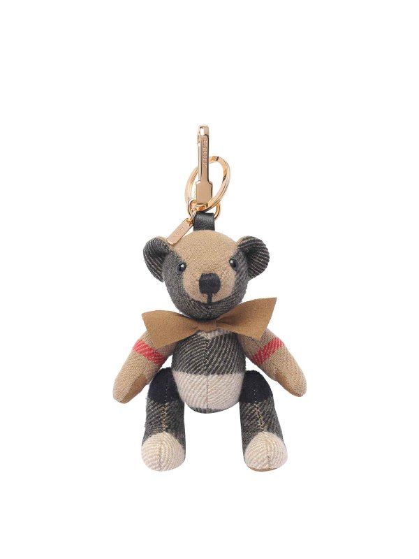 BURBERRY: key holders - Beige  check keyring