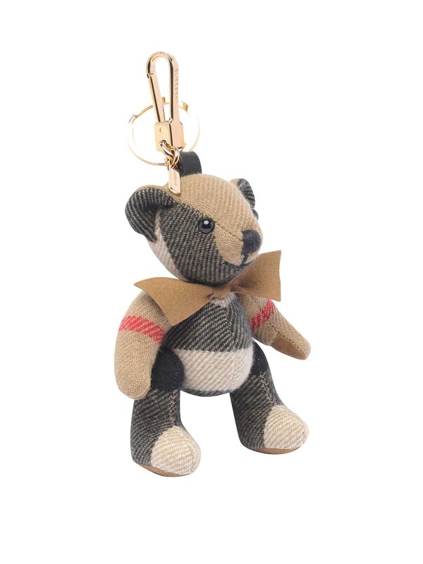 BURBERRY: key holders online - Beige  check keyring