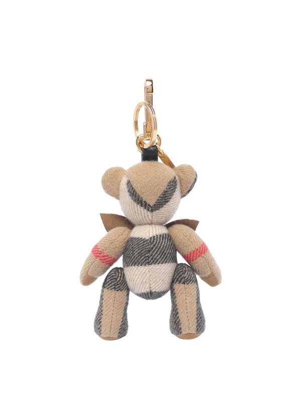 The Best Shops BURBERRY: key holders - Beige  check keyring