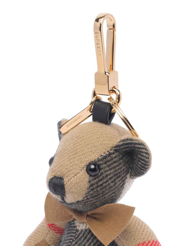 Beige  check keyring shop online: BURBERRY