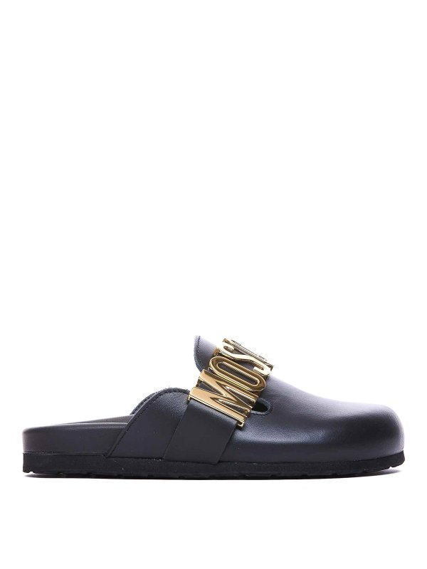 MOSCHINO: Zapatos chinelas - Chinelas - Negro