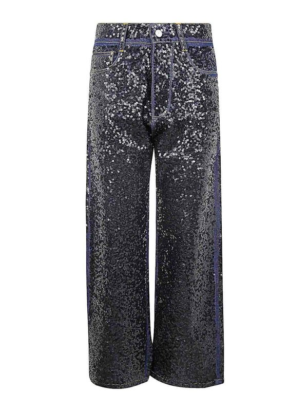 P.A.R.O.S.H.: straight leg jeans - Pailettes Jeans