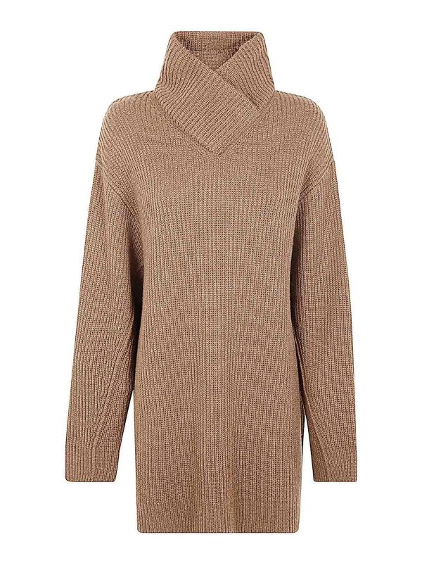 Philosophy di Lorenzo Serafini: Strickpullover mit Rundhalsausschnitt - Rundhalspullover - Braun