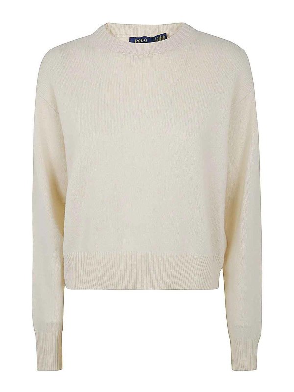 POLO RALPH LAUREN: Strickpullover mit Rundhalsausschnitt - Rundhalspullover - Orange