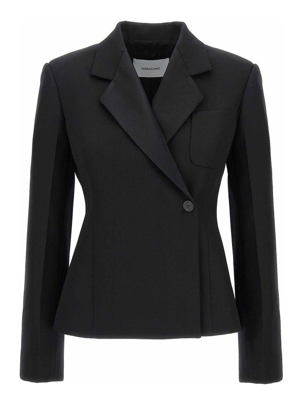FERRAGAMO: Blazer - Blazer - Schwarz