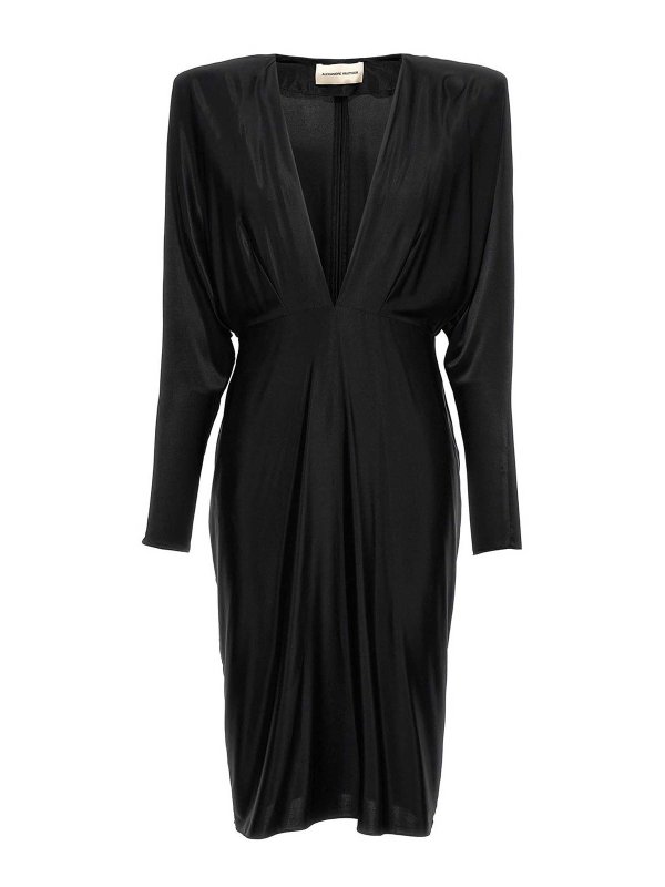 ALEXANDRE VAUTHIER: knee length dresses - V-Neck Jersey Dress