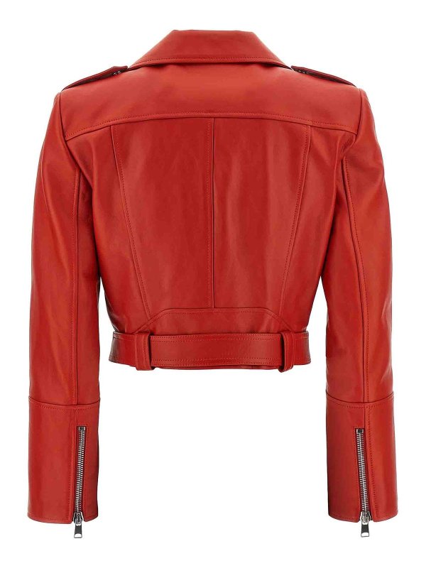 The Best Shops ALEXANDER MCQUEEN: leather jacket - Cropped Biker Jacket