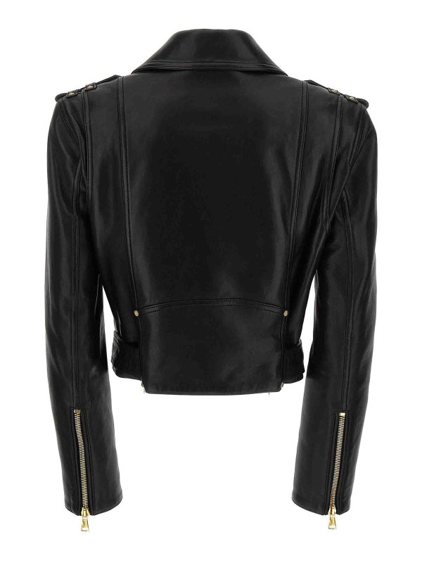 The Best Shops Balmain: Vestes en cuir - Blouson En Cuir - Noir