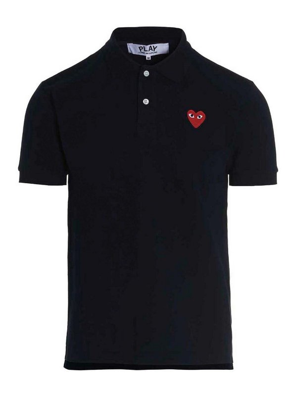 Comme des Garçons Play: polo - Polo con applicazione logo