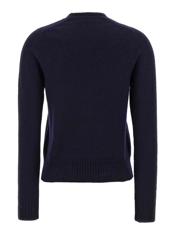 JIL SANDER: Strickpullover mit Rundhalsausschnitt online - Rundhalspullover - Blau
