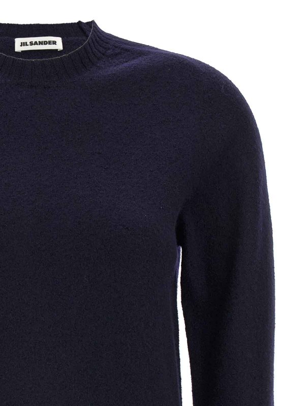 The Best Shops JIL SANDER: Strickpullover mit Rundhalsausschnitt - Rundhalspullover - Blau