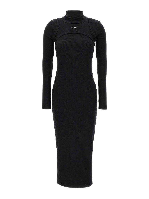 OFF-WHITE: マキシドレス - マキシドレス - 黒