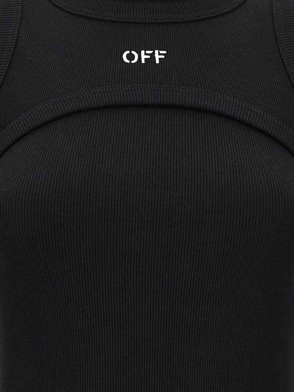 マキシドレス - 黒 shop online: OFF-WHITE