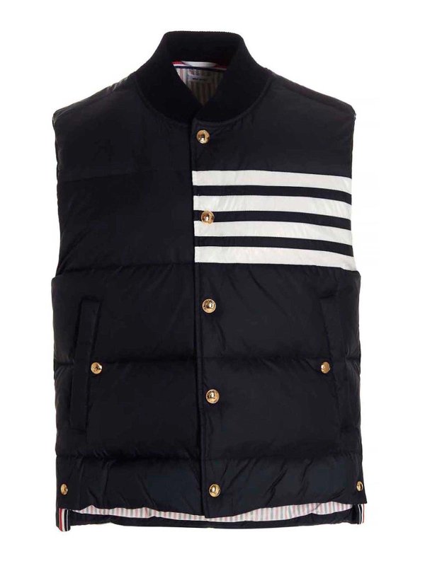 THOM BROWNE: casual jackets - 4 Bar Sleeveless Jacket